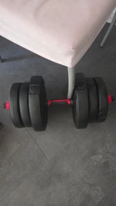 CCLIFE Hanteln Set 2er Kurzhanteln Langhanteln verstellbar Hantelset 40kg professionell Dumbbell mit Verbindungsstahlrohr Gewichten Kunden-Foto 2