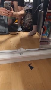 Schwebetürenschrank Kleiderschrank Schrank 203cm Grau/Grau mit zwei Spiegeln MILAN Kunden-Foto 7