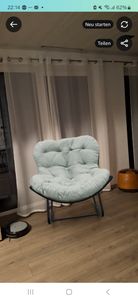 CCLIFE Schaukelstuhl Schaukelsessel Wohnzimmer Relaxstuhl Belastbarkeit Bis 150kg, Hellbraun Kunden-Foto 5