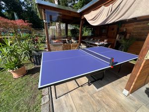 Tischtennistisch MR6110 klappbar mit Rollen 1,2 cm Plattendicke inkl. Netz, 2 Schläger & 3 Bälle Kunden-Foto 1