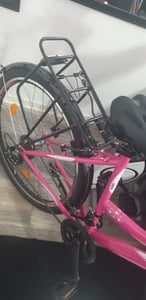 Talson City-Fahrrad 26 Zoll, 21-GG-Shimano-Schaltung mit Beleuchtung und Gepäckträger, Farbe Pink Kunden-Foto 5