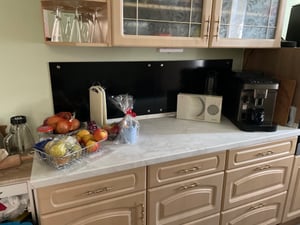Kuchyňský splashback 70x40cm splashback dlaždice backsplash sporák splashback černá Fotografie od zákazníka č. 1