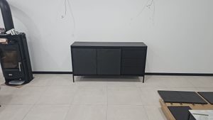 GrainGold Kommode Sorano - Kommode mit Schubladen und Türen - Sideboard, TV-Kommode - Kommode Schwarz Kunden-Foto 1