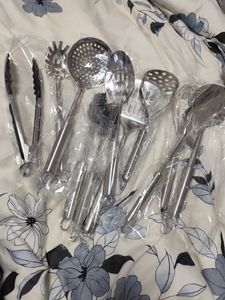 Kochbesteck-Set Edelstahl Küchengerät 12 Stück Kochbesteck-Set Küchenhelfer, Kochzubehör, Professionelles Küchengeschirr, Hochwertige, Vielseitiges Kunden-Foto 2