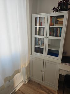 Bibliothèque HOMCOM, 178,5 cm, meuble haut avec vitrine et porte vitrée, 6 compartiments Photo du client 1