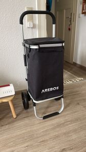 AREBOS 3in1 Einkaufstrolley 56L Schwarz | Klappbar, Kühlfach & Rollen Kunden-Foto 12