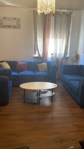 Couchgarnitur 3+2+1 - Samt - Dunkelblau - CHESTERFIELD Kunden-Foto 1