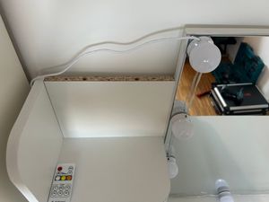CASARIA® Schminktisch mit Spiegel weiß Schubladenbeleuchtung 3 Fächer inkl. Distanzsensor 4 offene Ablagen Frisiertisch Kosmetiktisch 110x40cm Holz Kunden-Foto 4