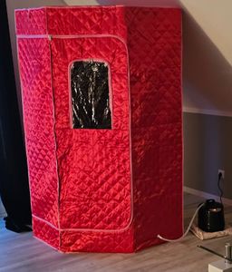 Mobile Dampfsauna Sauna-Box mit 3L Dampfer für Schwitzen, Abnehmen, Entgiften 1500W Schwarz Kunden-Foto 3