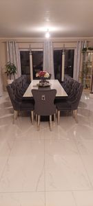 Flieks Esszimmerstühle 2er Set, Küchenstühle Polsterstuhl mit Edelstahlbeinen, Esszimmerstuhl mit Samtbezug, Beige Kunden-Foto 1