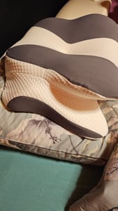 Nackenstützkissen Memory Foam Nackenkissen, Seitenschläferkissen höhenverstellbar, Orthopädisches Schmetterlingskissen, Dunkelgrau Kunden-Foto 2