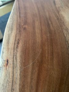 riess-ambiente Couchtisch MAMMUT 120cm natur schwarz massive Akazie V-Gestell 2,5cm Tischplatte Kunden-Foto 2