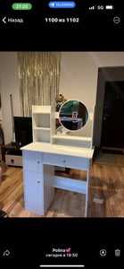 Schminktisch Mit Spiegel Mit Schubladen Weiss Make-Up Glamour Skandinavisch 100 Cm Kunden-Foto 1
