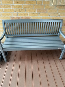 KESSER® Gartenbank Holz Holzbank wetterfest | Für 3 bis 4 Personen | Parkbank aus Massivholz | Sitzbank 320 kg belastbar | Balkonbank Bank für Balkon Terrasse & Garten inkl. Cover Kunden-Foto 4