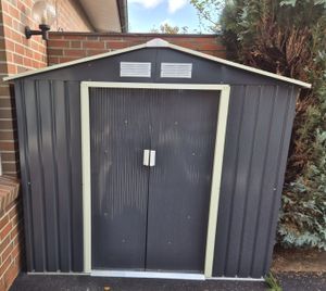 HATTORO S100 Metall Gerätehaus XL Geräteschuppen Garten Schuppen Gartenhaus Grau Kunden-Foto 5