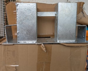 8er Set Holzstapelhilfe feuerverzinkter Stahl 34x10x15 cm Holzstapelhalter Kunden-Foto 2