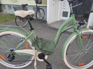 Milord Komfort Fahrrad Retro Vintage Damenfahrrad, 28 Zoll, Schwarz-Creme, 7 Gang Shimano Kunden-Foto 1
