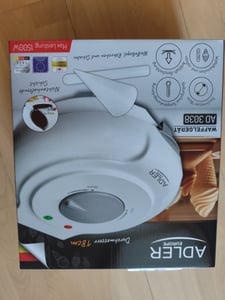 Adler AD 3038 vaflovač 1 vafle 1500 W šedá, bílá Fotografie od zákazníka č. 4