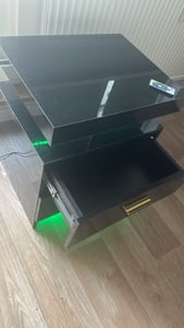 COSTWAY Nachtkastje met LED-verlichting en 2 lades, bijzettafel met verstelbare kleuren, nachtkastje, 50x40x58cm, zwart Klantenfoto 1