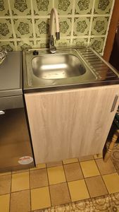 Stamar | Küchenschrank | mit Spüle | Sonoma | Flexibler Beige Wasserhahn | 60 x 60 cm | Siphon Kunden-Foto 1