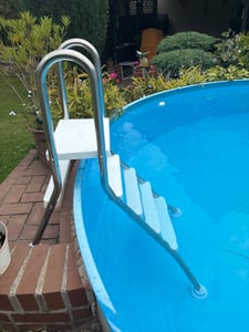 Edelstahl Poolleiter BIG XXL Hochbeckenleiter Leiter Edelstahlleiter Treppe Kunden-Foto 1