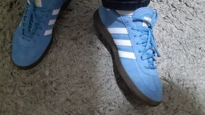Adidas Handball Spezial Herren 70s Stil Schnürung Lässig Turnschuhe Hellblau – undefined / Hellblau Kunden-Foto 2