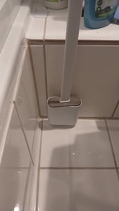 Klobürste Silikon schwarz Wandmontage Silikon Toilettenbürste WC Bürste Klobürstenhalter ohne bohren Bürstengarnitur WC Bürsten & Halter Kunden-Foto 1