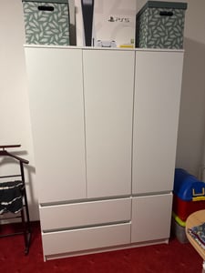 Drehtürenschrank SOLO 4D2S, Schlafzimmer, Kleiderschrank Schrank 120 cm Weiß/Weiß, viertürig, zwei Schubladen, grifflos Kunden-Foto 1