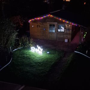 KESSER® 240 renne LED con slitta, bianche, con timer, illuminazione natalizia per interni ed esterni, decorazioni natalizie Foto del cliente 1