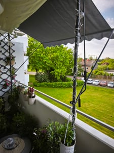 tectake® Klemmmarkise mit Handkurbel einfache Montage Kunden-Foto 1