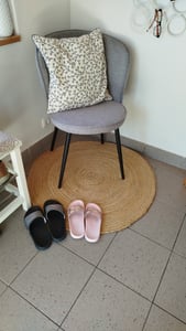 Dywan jutowy Surat Round Ręcznie tkany z naturalnych włókien, wytrzymały i odporny na rozdarcia 90 x 90 cm Zdjęcie produktu od klienta nr 1
