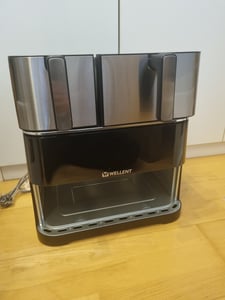 WELLENT XXL Heißluftfritteuse 11L Dual Zone, Airfryer 2600W mit 2 Körben, 10 Programme,LED Touch – 80-200°C – Spülmaschinenfest – Ohne PFAS Kunden-Foto 18