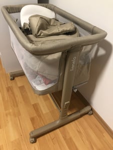 Lionelo Aurora 3v1 - postýlka, kolébka, volně stojící postýlka - s matrací, s přenosnou postýlkou, plynule nastavitelná výška - do 9 kg - šedá Fotografie od zákazníka č. 1