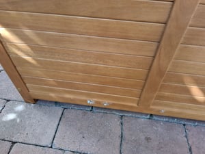 sweeek - Gartentruhe aus Holz 200L 125 X 60 cm - Holzfarben Kunden-Foto 3