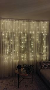 2x2M 192 LED Eiszapfen Lichtervorhang USB Lichterkette für Fenster Party Hochzeit Weihnachten Garten Deko, Warmweiß Kunden-Foto 1