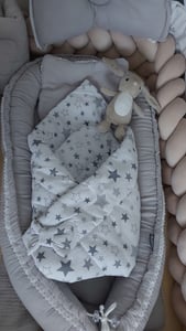 Babyhörnchen, Babynest, Schlafsack Steckkissen Pucktuch Einschlagdecke - D06 - Minnie Kunden-Foto 3