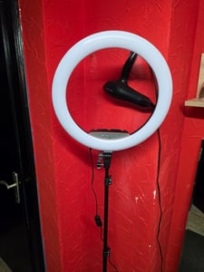 LED-RING-Ringlampe, LED-Ringlicht, Ringleuchte, Leistung 240 W (Verbrauch 36 W), 45 cm Fernbedienung + Stativ 220 cm, Kunden-Foto 1