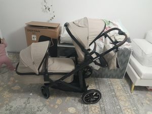 Deryan Evy V2 Kinderwagen 2in1 - Duo Kinderwagen - Erweiterbar inklusive Babywanne und Sitz - Schwarz Kunden-Foto 2
