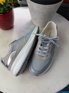 Scarpe da trekking da donna Waldläufer H-Mara, modello stringato, sportive, grigie, adatte al tempo libero Foto del cliente 1