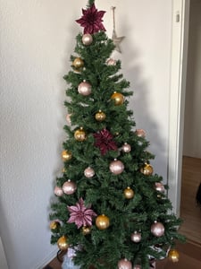 UISEBRT Umelý vianočný stromček s osvetlením 180 cm LED vianočné stromčeky Jedľa stromček dekorácie stromček s rozprávkové svetlá a stojan zelená PVC Fotografia od zákazníka č. 1