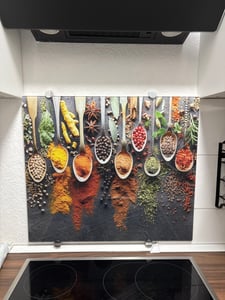 Krycí deska sporáku 60x52 keramický kryt varné desky splashback skleněná deska deco prkénko na krájení, barevné květy Fotografie od zákazníka č. 1
