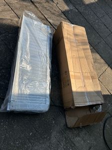 Wiltec Rollstuhlrampe doppelt faltbar 213cm 270kg, mobile Auffahrschiene mit rutschfester Oberfläche als Rollirampe, Aluminium Kofferrampe Kunden-Foto 1