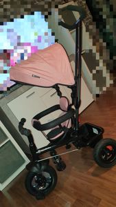 3-in-1 Dreirad mit Schiebestange und Vollgummirädern für Kinder 1-4 Jahre Kunden-Foto 1