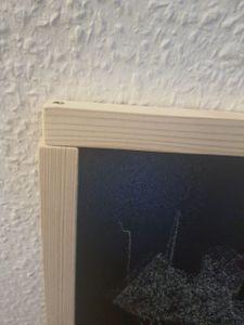Lavagna nera da gesso 100x80 cm con cornice in legno ECO Foto del cliente 2