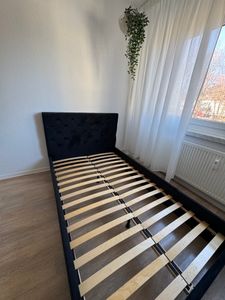 Letto imbottito Sofello 120 x 200 cm, letto per bambini con testiera decorativa, trapuntato, letto per ragazzi, base a doghe in legno con funzione di sollevamento Foto del cliente 2