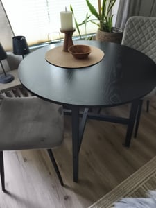 VASAGLE Esstisch, 80 x 75 cm (Ø x H), runder Küchentisch, Industrie-Design, Schwarz Kunden-Foto 5