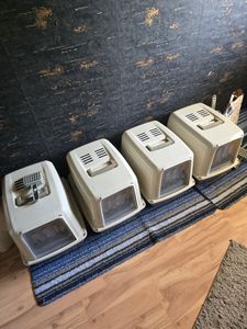 2er Set Katzenklo mit Deckel XXL Katzentoilette große Katzen Klo WC Haubentoilette grau inkl. Aktivkohlefilter Doppelpack Sparpaket Katzentoiletten Kunden-Foto 1