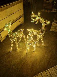 LEADZM 2-teiliges Weihnachtsbeleuchtung Rentier mit Schlitten & 135 warmweißen Lichtern, Weihnachten Deko für Außen und Innen Kunden-Foto 9