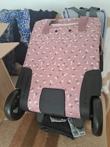 Einkaufstrolley große Räder Punta Big Wheel Einkaufsroller Shopper Einkaufswagen Shopping Trolley Trolly 10303-0127 Leopard Dunkelgrau + Thermo Tasche Kunden-Foto 3