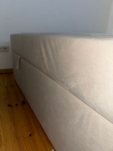 MEBLINI Boxspringbett mit Bettkasten - Gepolstert Doppelbett mit Matratze und Topper - Polsterbett mit Stauraum - Bett mit Kopfteil - Stauraumbett - TAPO 2 - 180x200 - H3/Rosa Samt Kunden-Foto 3